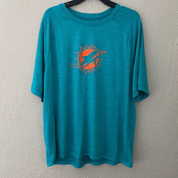 Miami Dolphins NFL Team Apparel Mens Size XXL Teal Football T-Shirt - Picture 1 of 6